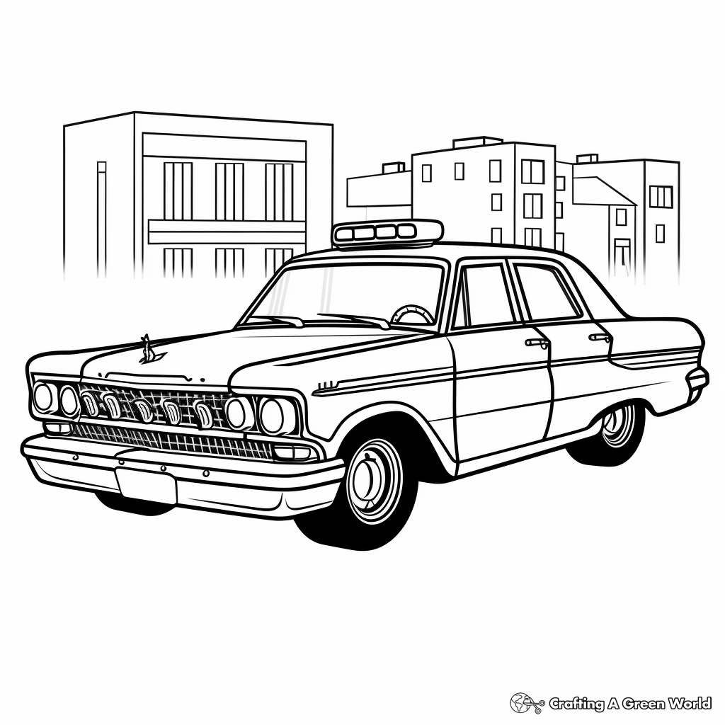 Simple Police Car Coloring Pages for Toddlers 4