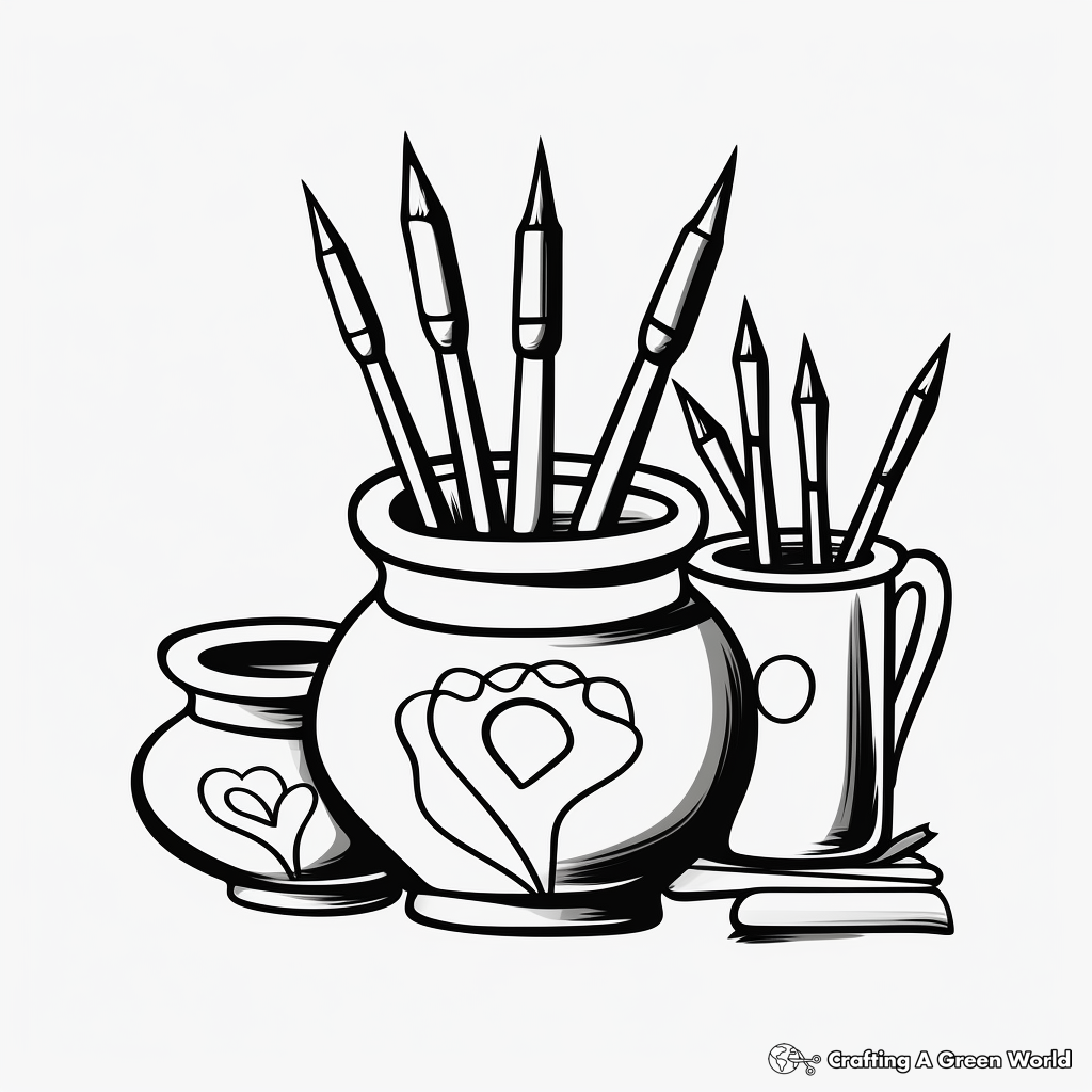 Simple Pottery Tools Coloring Pages for Kids 3