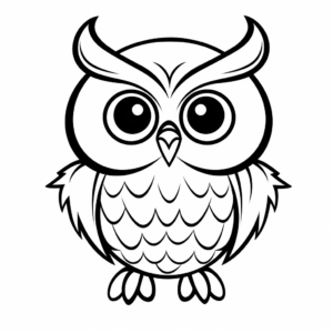 Simple Preschooler-Friendly Owl Coloring Pages 1