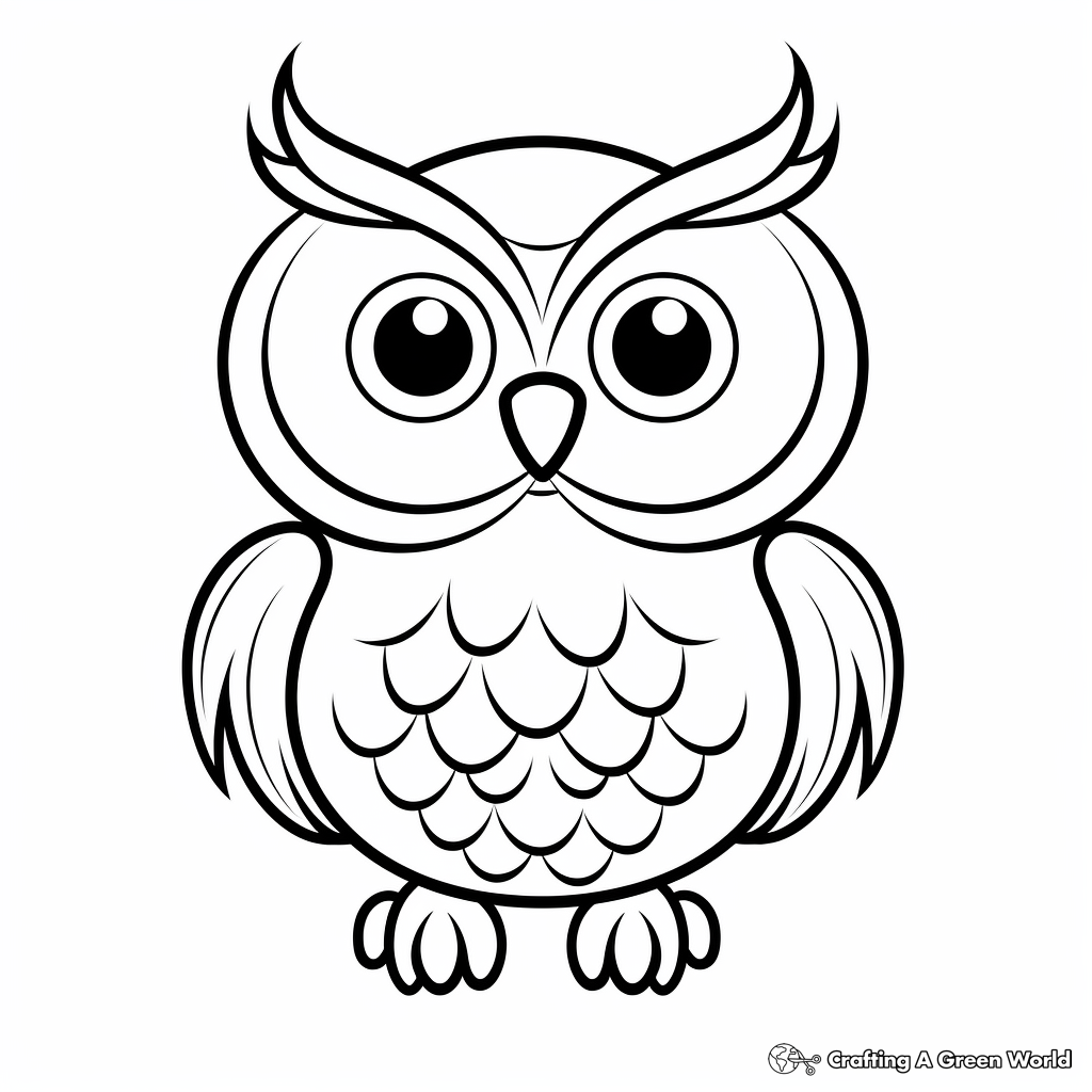 Simple Preschooler-Friendly Owl Coloring Pages 3