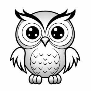 Simple Preschooler-Friendly Owl Coloring Pages 4