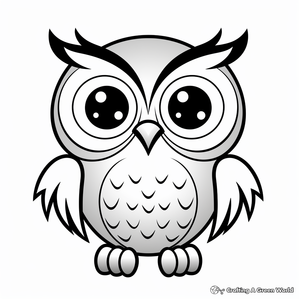 Simple Preschooler-Friendly Owl Coloring Pages 4
