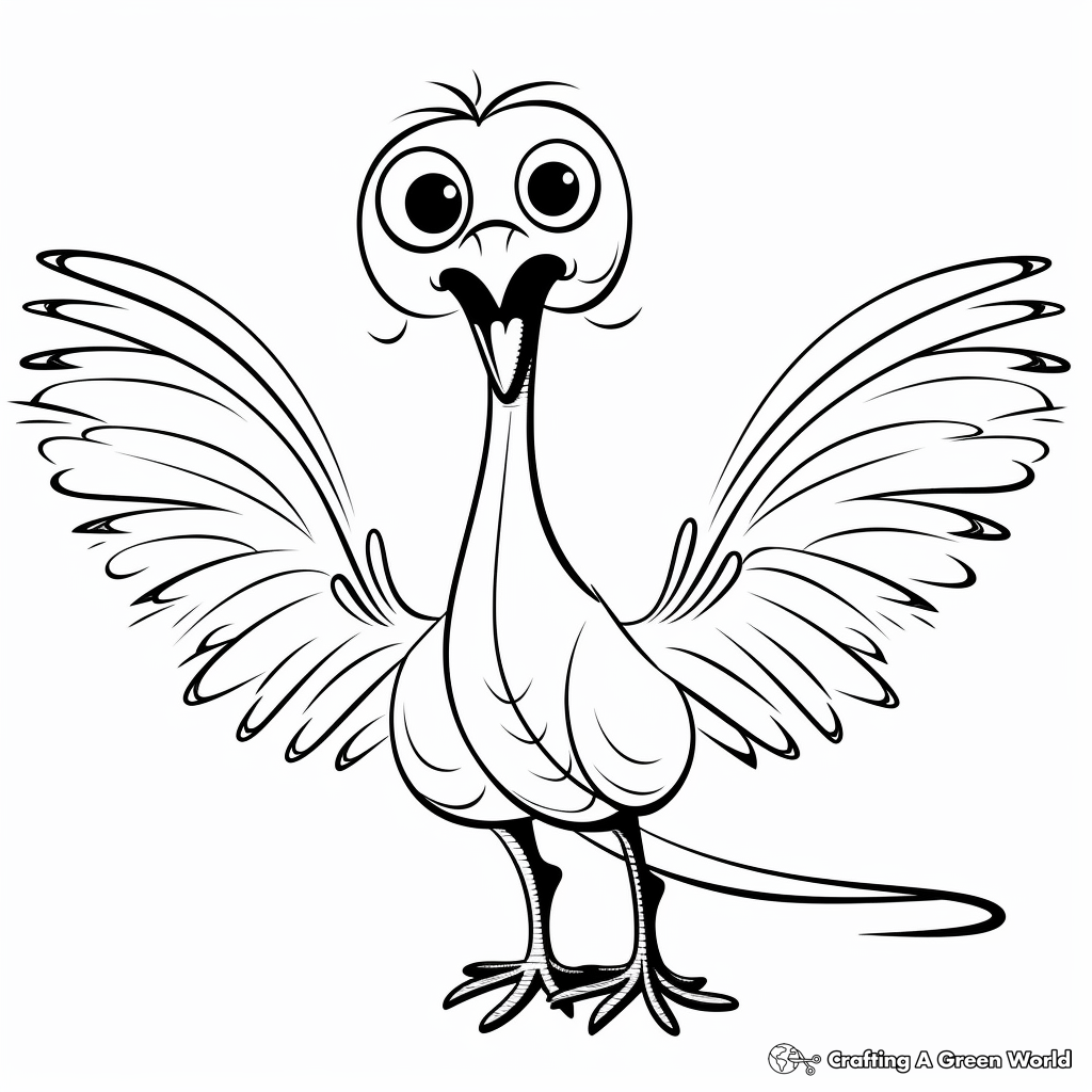 Simple Pyroraptor Outline Coloring Pages for Toddlers 2