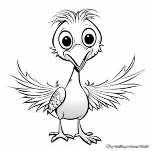 Simple Pyroraptor Outline Coloring Pages for Toddlers 4