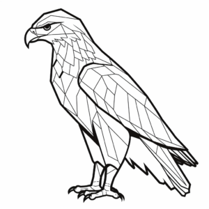 Simple Red Tailed Hawk Silhouette Coloring Pages for Kids 1
