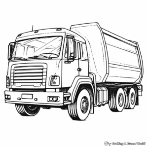 Simple Rubbish Truck Coloring Pages for Beginners 2