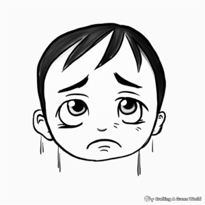 Simple Sad Face Coloring Pages for Kids 1