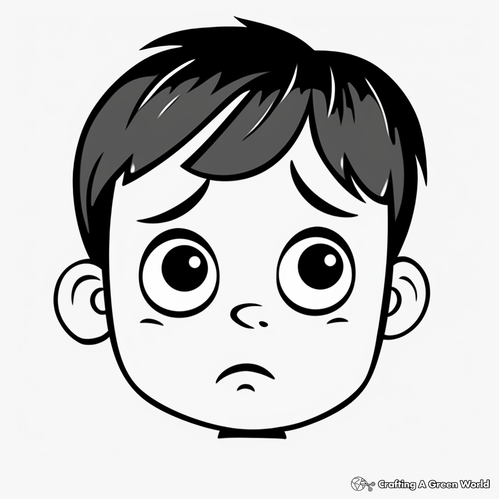 Simple Sad Face Coloring Pages for Kids 3