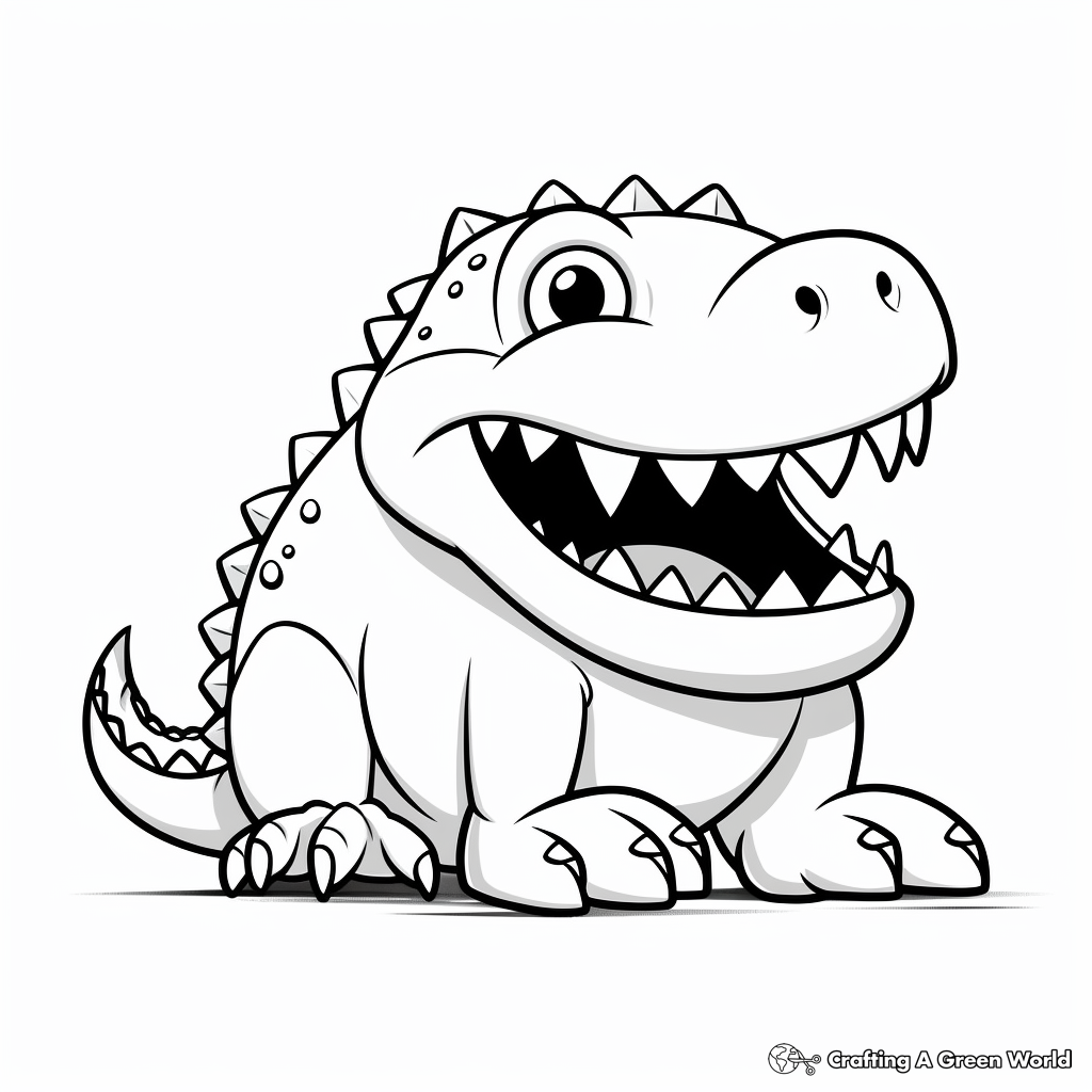 Simple Sarcosuchus Coloring Pages for Kids 3