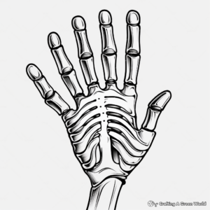Simple Skeleton Hand Coloring Pages for Beginners 2