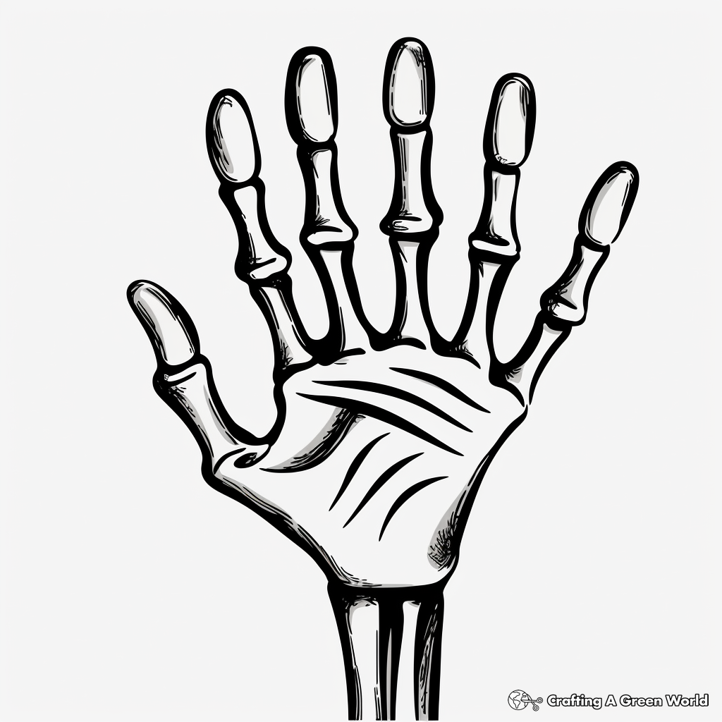 Simple Skeleton Hand Coloring Pages for Beginners 3
