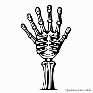 Simple Skeleton Hand Coloring Pages for Beginners 4