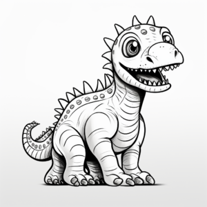 Simple Sketch Amargasaurus Coloring Pages 2
