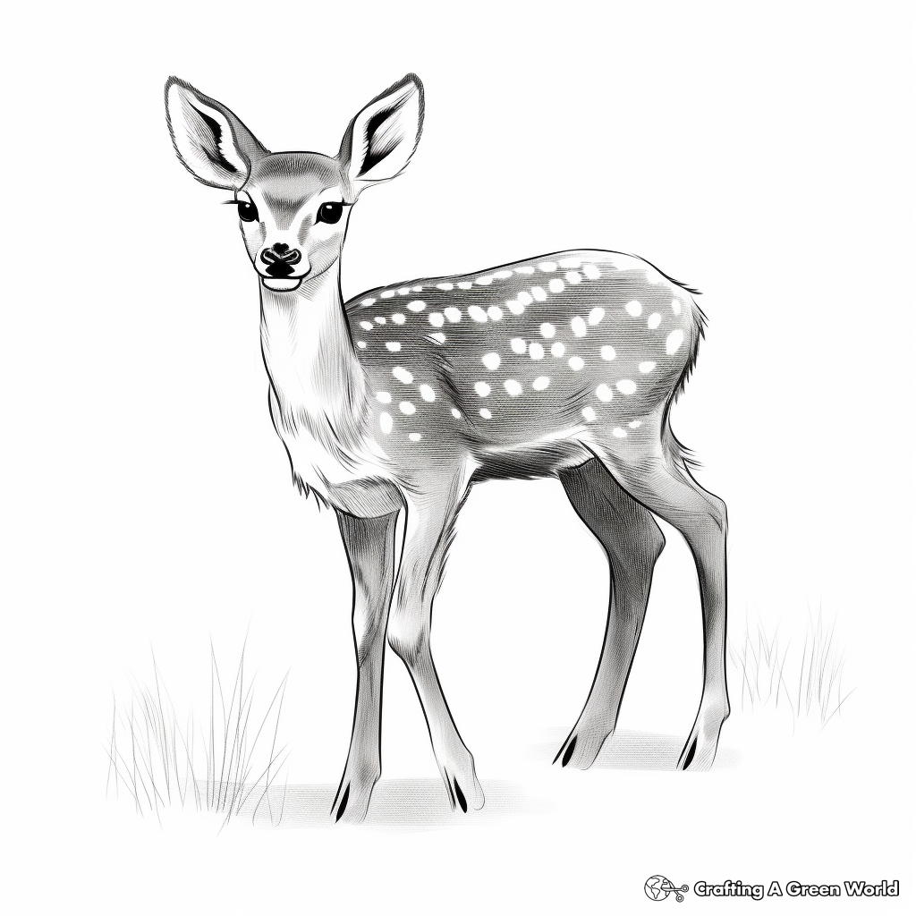 Simple Spotted Deer Coloring Pages 2