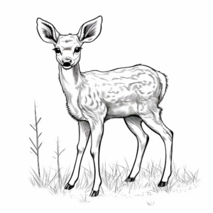 Simple Spotted Deer Coloring Pages 3