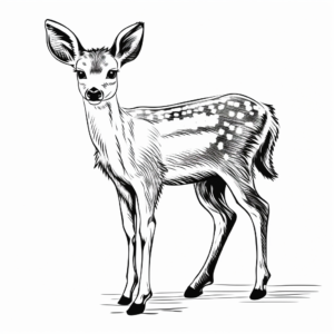 Simple Spotted Deer Coloring Pages 4
