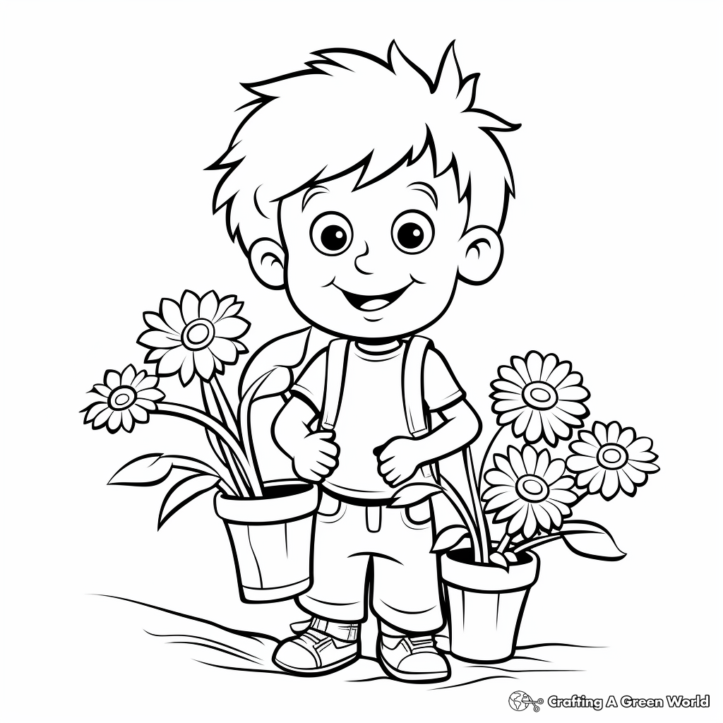 Simple Springtime Activities Coloring Pages 2