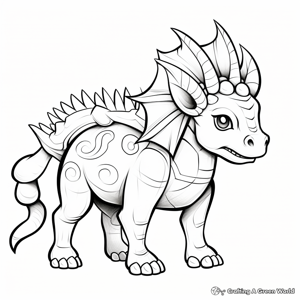 Simple Styracosaurus Coloring Pages for Beginners 1