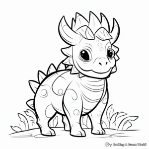 Simple Styracosaurus Coloring Pages for Beginners 2