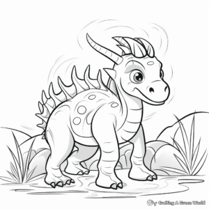 Simple Styracosaurus Coloring Pages for Beginners 4