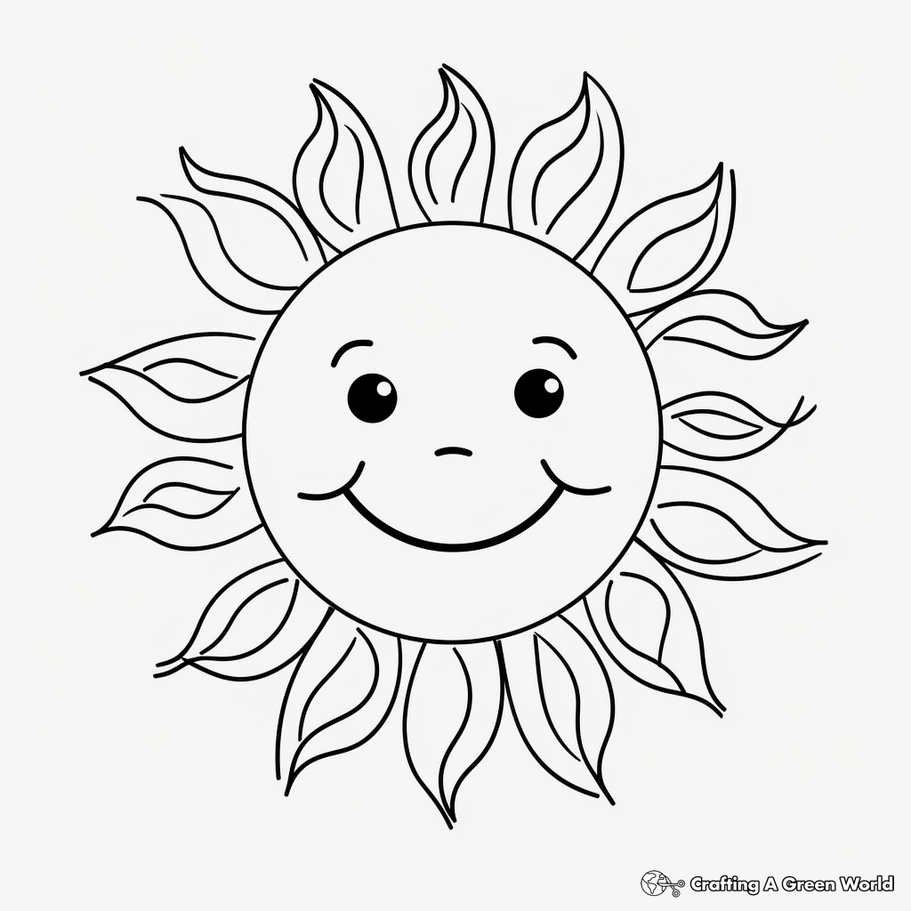 Simple Sun Coloring Pages for Kids 4