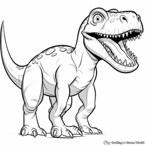 Simple Tarbosaurus Coloring Pages for Toddlers 1