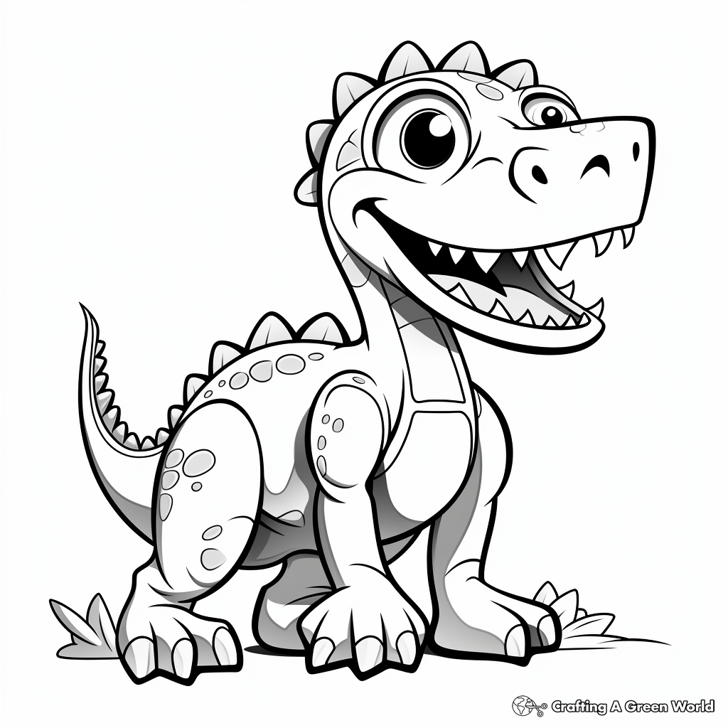 Simple Tarbosaurus Coloring Pages for Toddlers 2