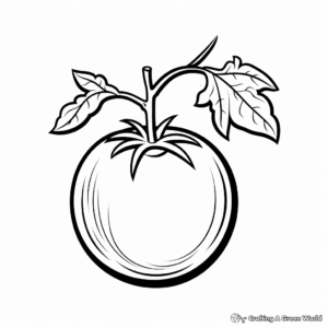 Simple Tomato Coloring Pages for Preschoolers 1