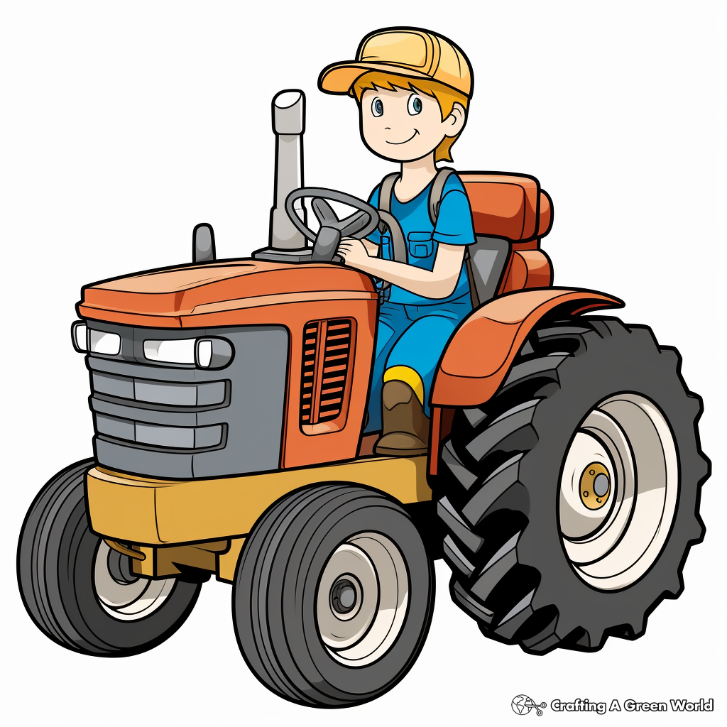 Simple Tractor Coloring Pages for Toddlers 4