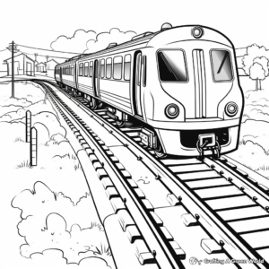 Simple Train Track Coloring Sheets 1