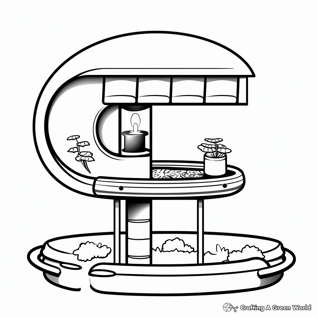Simple Tube Bird Feeder Coloring Pages 1