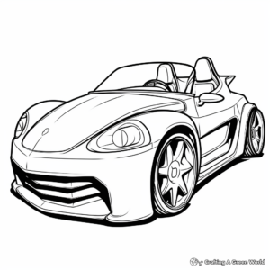 Simple Unicorn Car Coloring Pages for Children 3