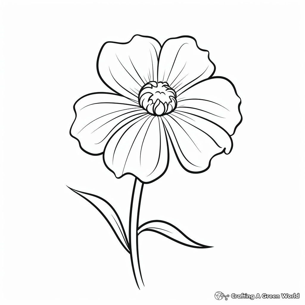 Simple Zinnia Outline Coloring Pages for Beginners 3
