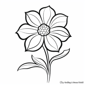 Simple Zinnia Outline Coloring Pages for Beginners 4