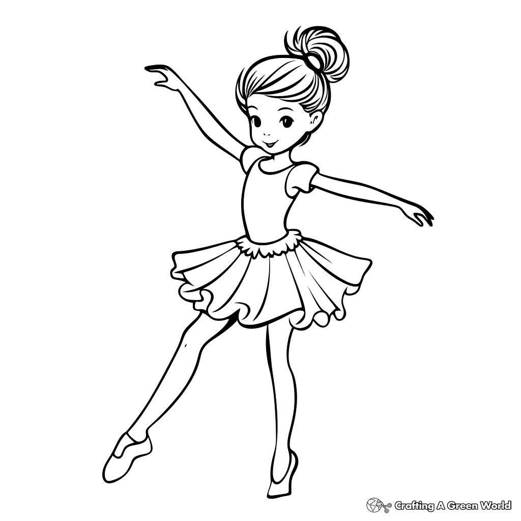 Simplicity in Action: Ballerina Coloring Pages 1