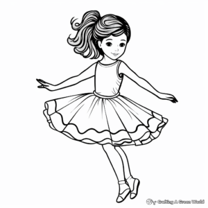 Simplicity in Action: Ballerina Coloring Pages 4