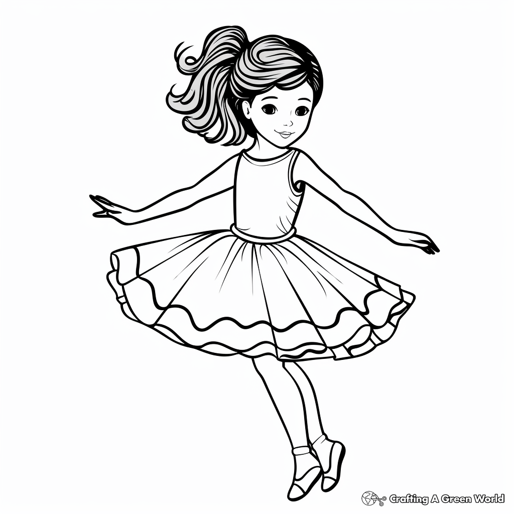 Simplicity in Action: Ballerina Coloring Pages 4