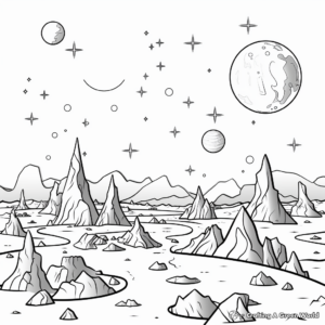 Simplistic Galaxy-Themed Adult Coloring Pages 4