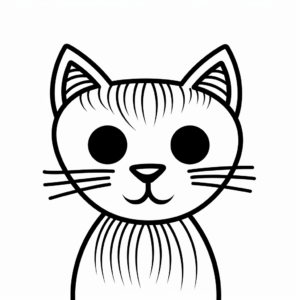 Simplistic House Cat Head Coloring Pages 1
