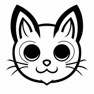 Simplistic House Cat Head Coloring Pages 3
