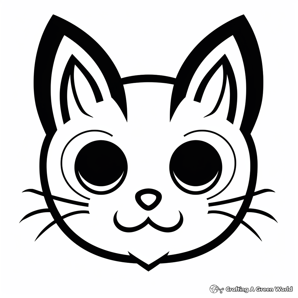 Simplistic House Cat Head Coloring Pages 3