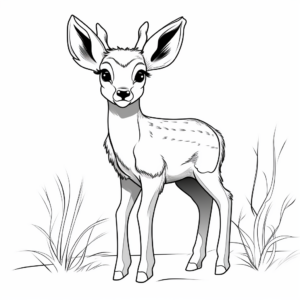 Simplistic Kid-friendly Deer Coloring Pages 1