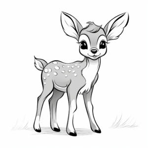 Simplistic Kid-friendly Deer Coloring Pages 2