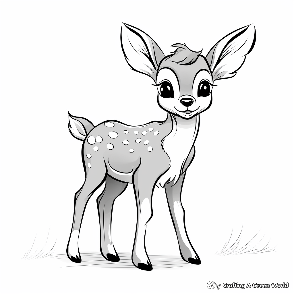 Simplistic Kid-friendly Deer Coloring Pages 2