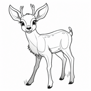 Simplistic Kid-friendly Deer Coloring Pages 3