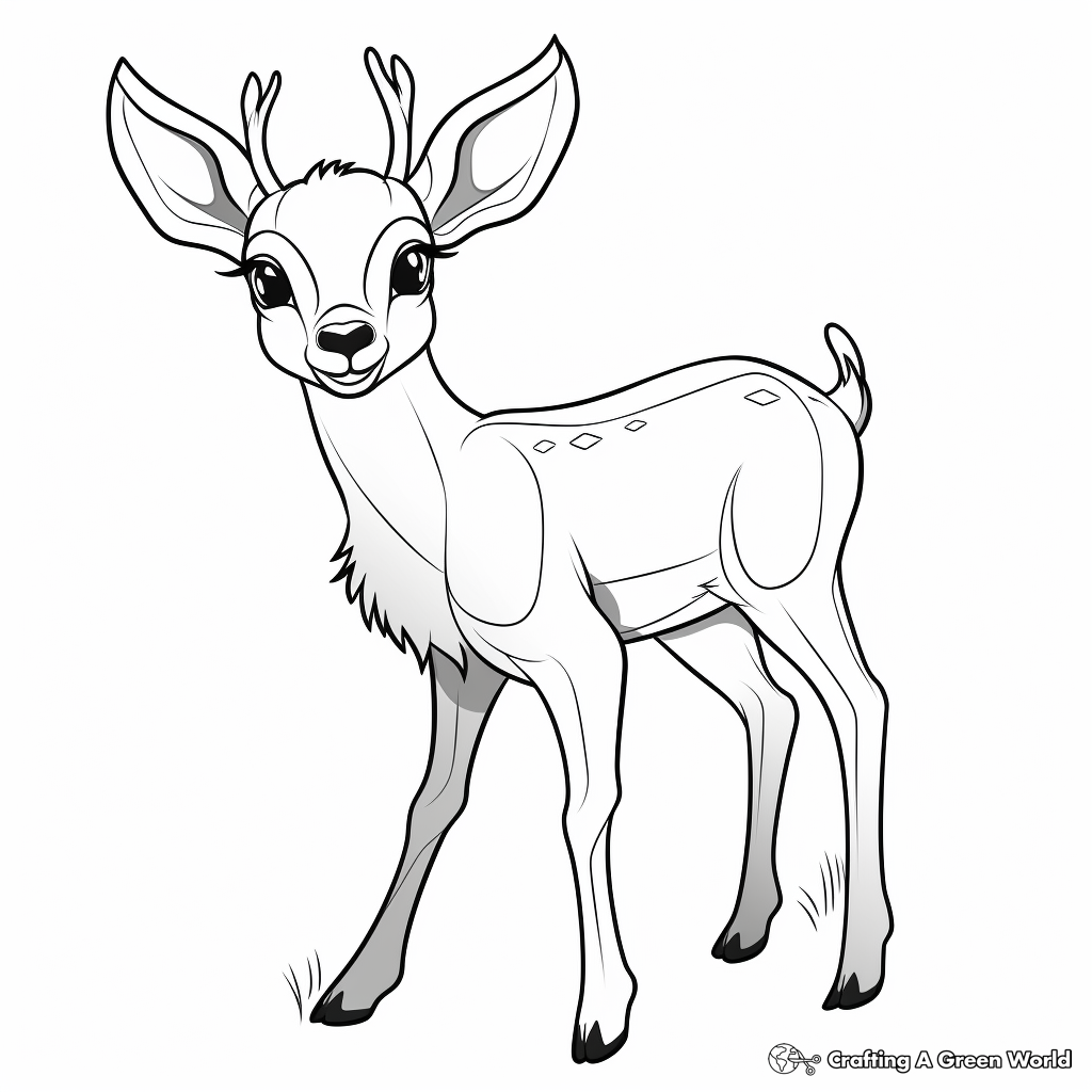 Simplistic Kid-friendly Deer Coloring Pages 3
