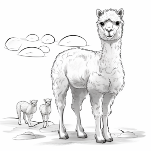 Single And Double Hump Alpaca Coloring Pages 2