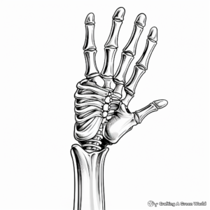 Skeleton Hand Anatomy for Educational Coloring Pages 2