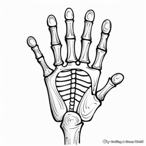 Skeleton Hand Holding Objects Coloring Pages 4