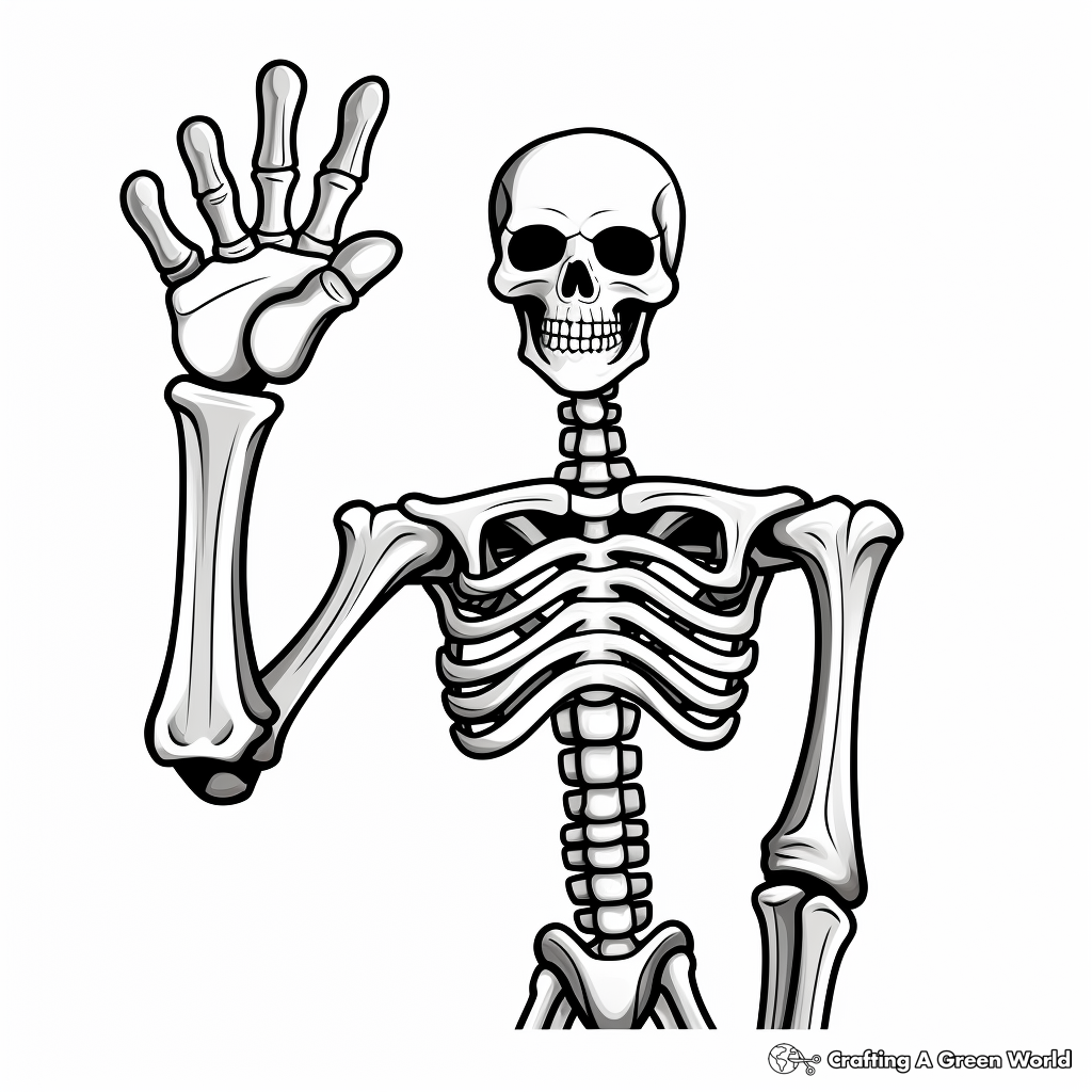Skeleton Hand Making a Fist Coloring Pages 3